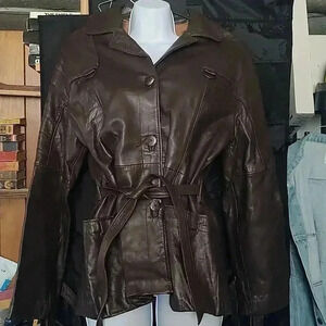 Vintage Maquette brown leather jacket size 16